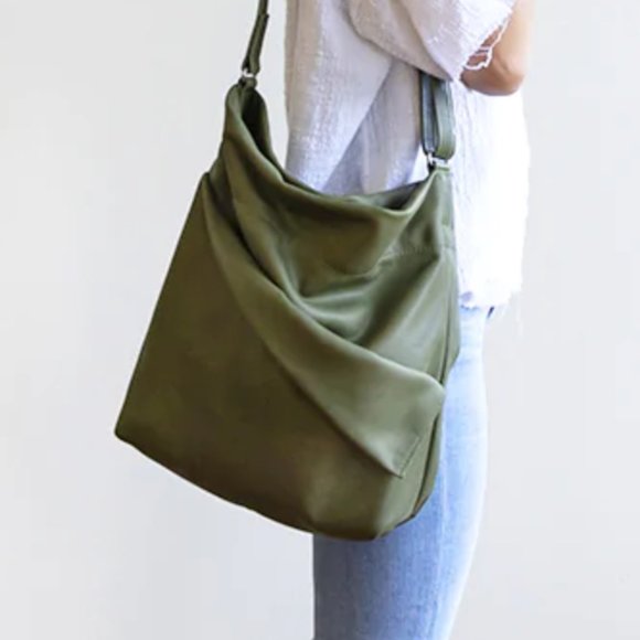 Rough & Tumble Handbags - Rough and Tumble Large Page Tote in Maché green